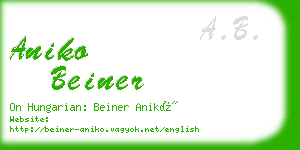 aniko beiner business card